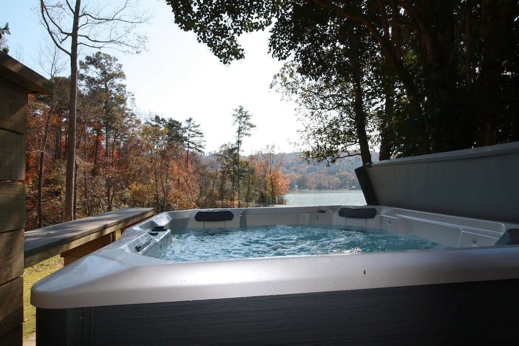 Private Hot tub on the bath patio. So nice & relaxing!