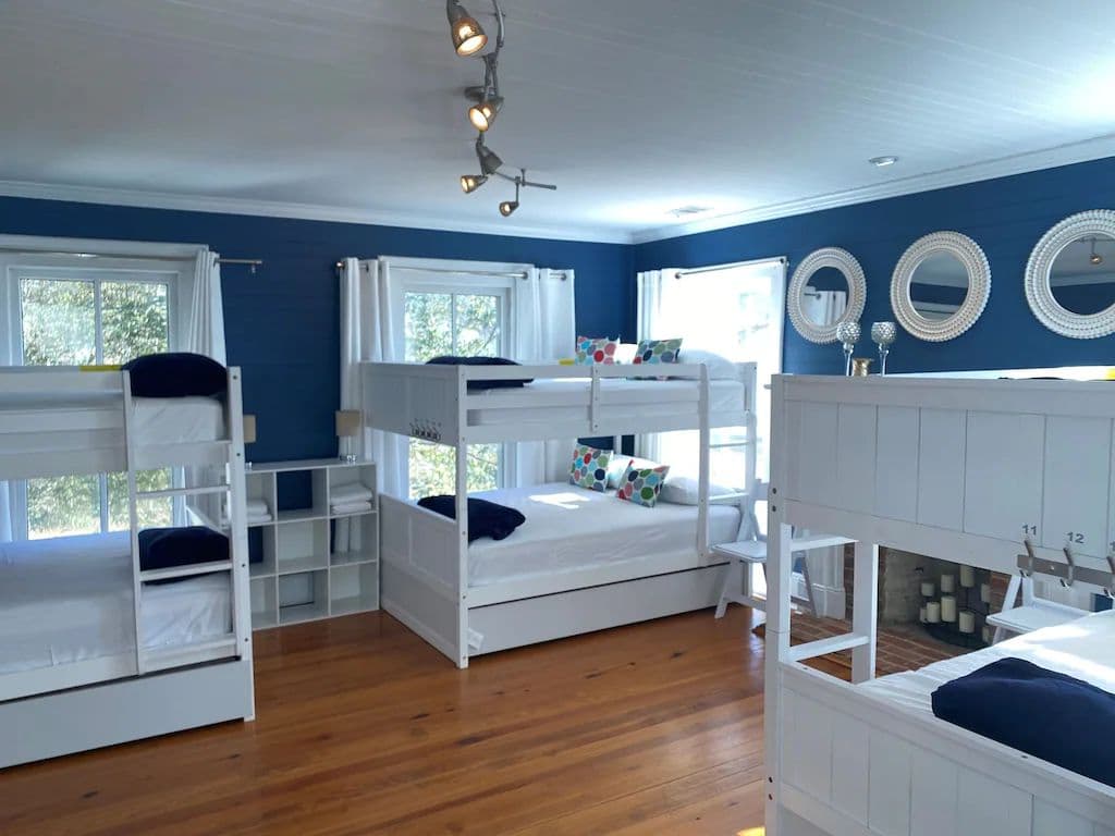 Upstairs Bunk Room - 3 Full Size Bunk Beds With 3 Twin Trundles - Sleeps 15.