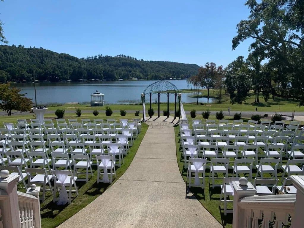 Front Lawn Set Up As A Ceremony.