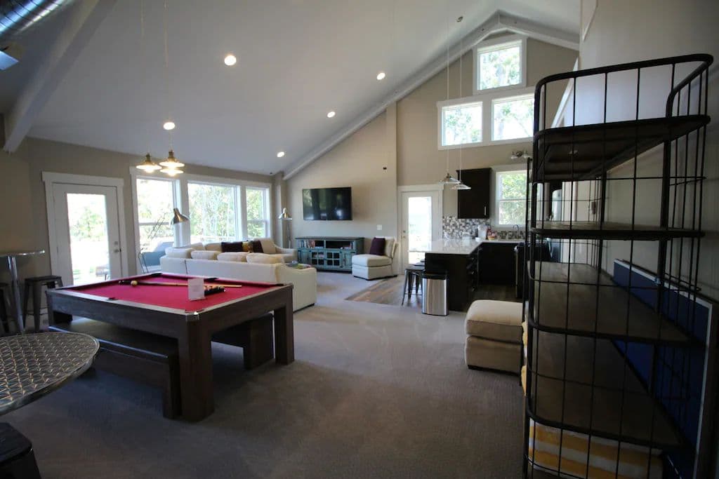 Upstairs Family Room With Second Kitchen. Pool Table, Ping Pong, Games, & A Sundeck.
