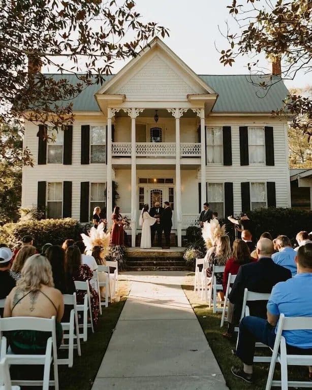This is the Magnolia Terrace ceremony location. I always tell couples, if they are looking for a more historic/mansion type look, this side of the house is the way to go!