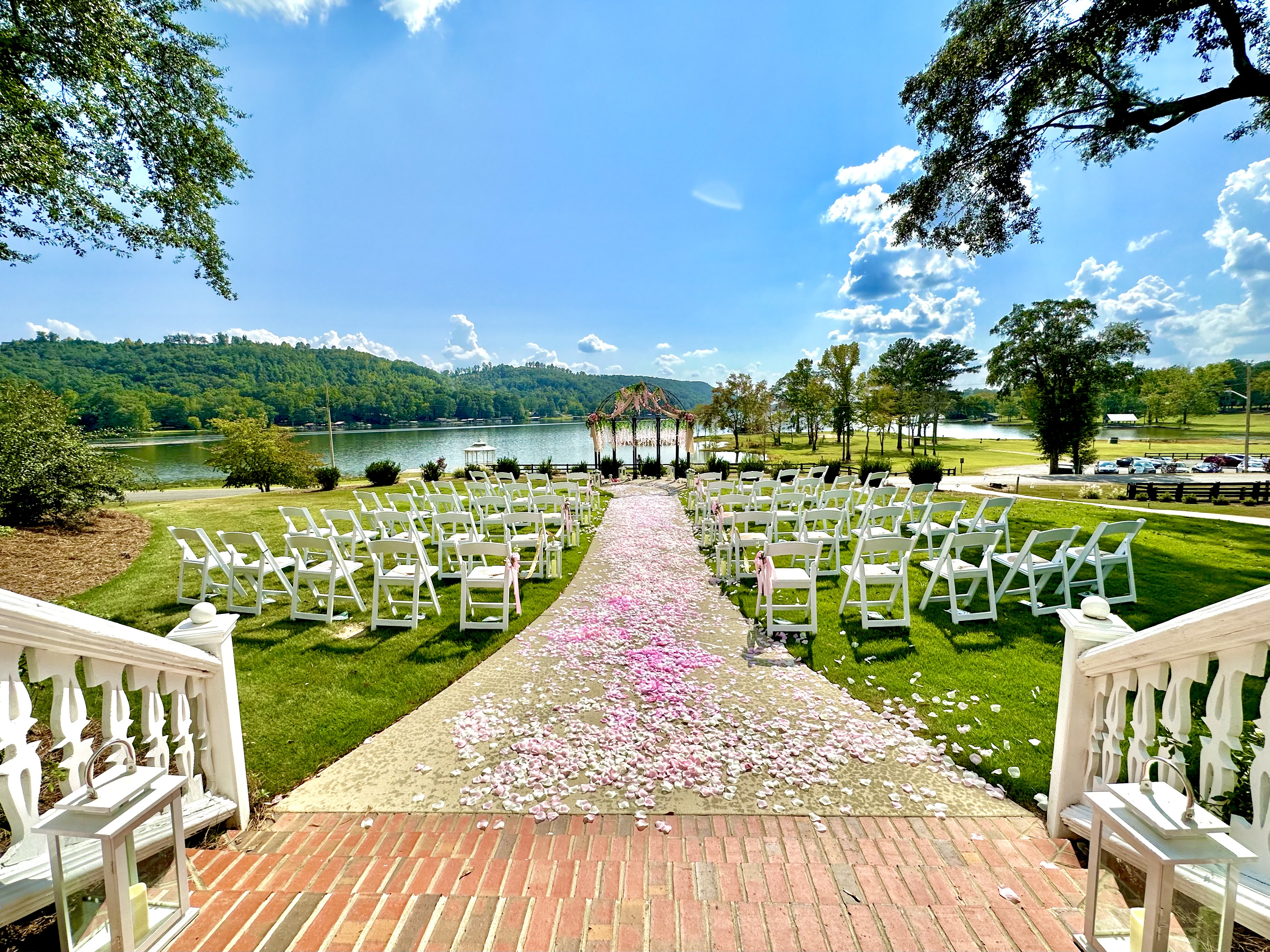 We do host weddings at this property! Additional fee's do apply but we include ALOT in that fee. This is the front lawn ceremony location.  Interested in hosting your special day here? Send us an email & let's talk!   **Our max guest count is 150.